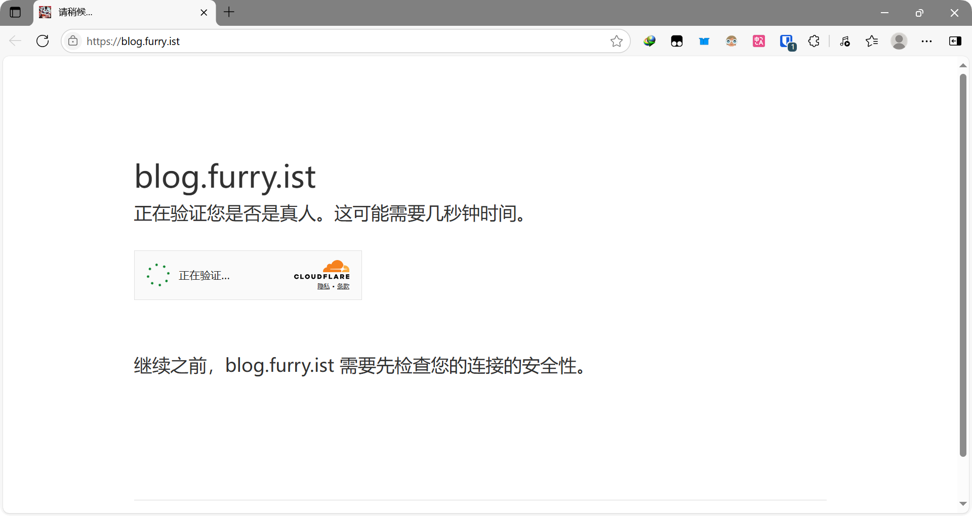 Cloudflare验证（正在验证...）